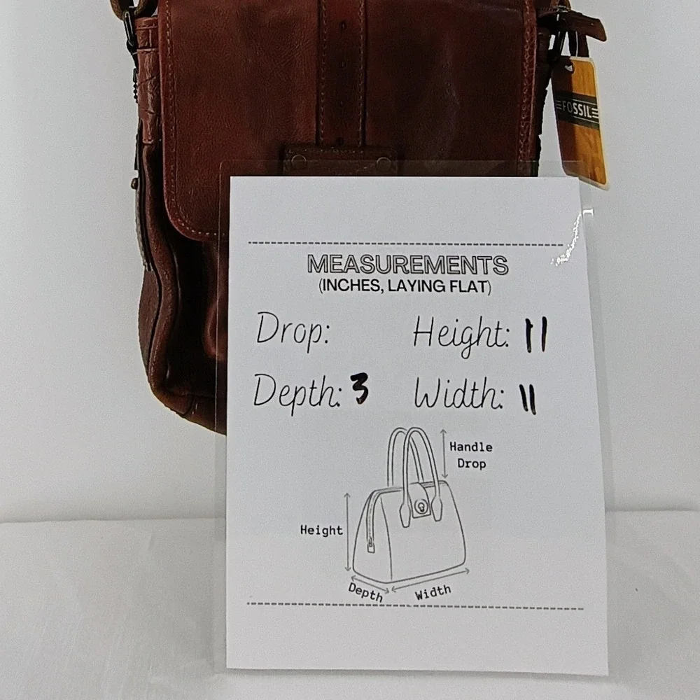 Fossil Max LTR City Bag MBG1311 Brown Distressed Leather Messenger Crossbody